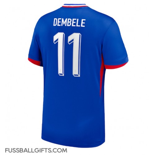 Frankreich Ousmane Dembele #11 Fußballbekleidung Heimtrikot EM 2024 Kurzarm